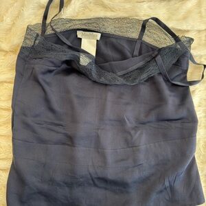 MaxMara Women's Dark Blue Lace Trim Top